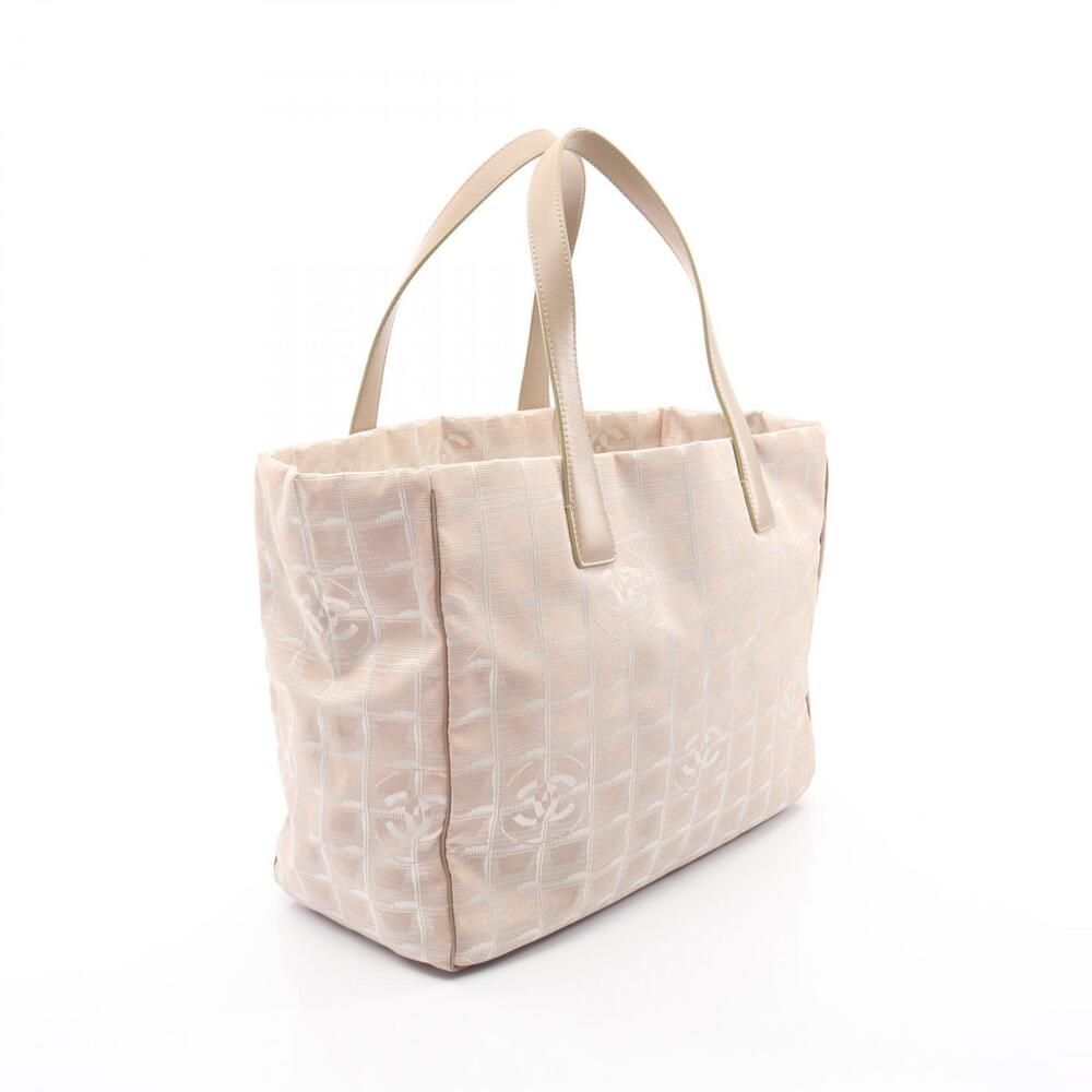 Chanel Tote Canvas Travel Beige Bag Leather Tan